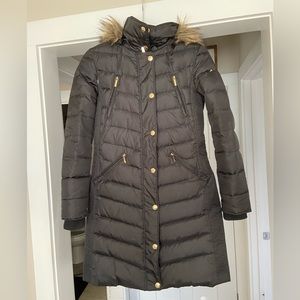 Black Michael Kors Hooded Puffer Coat